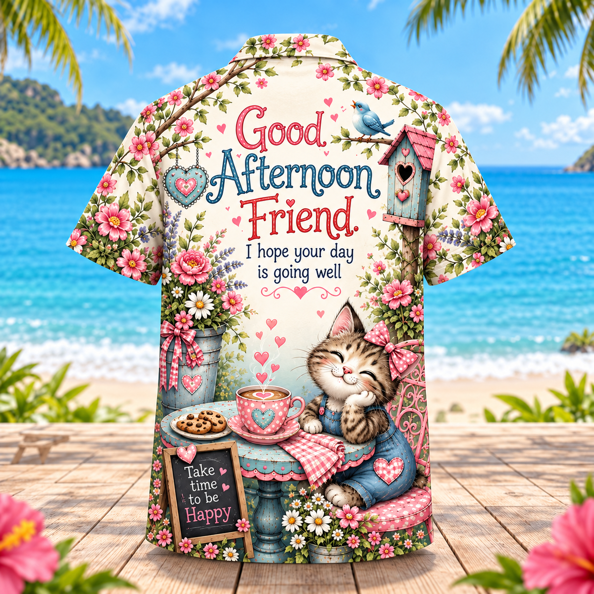 Good Afternoon Friend Cat Hawaiian Shirt