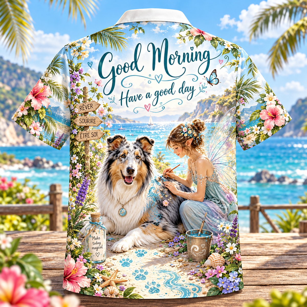 Good Morning Fairy Dog Hawaiian Shirt