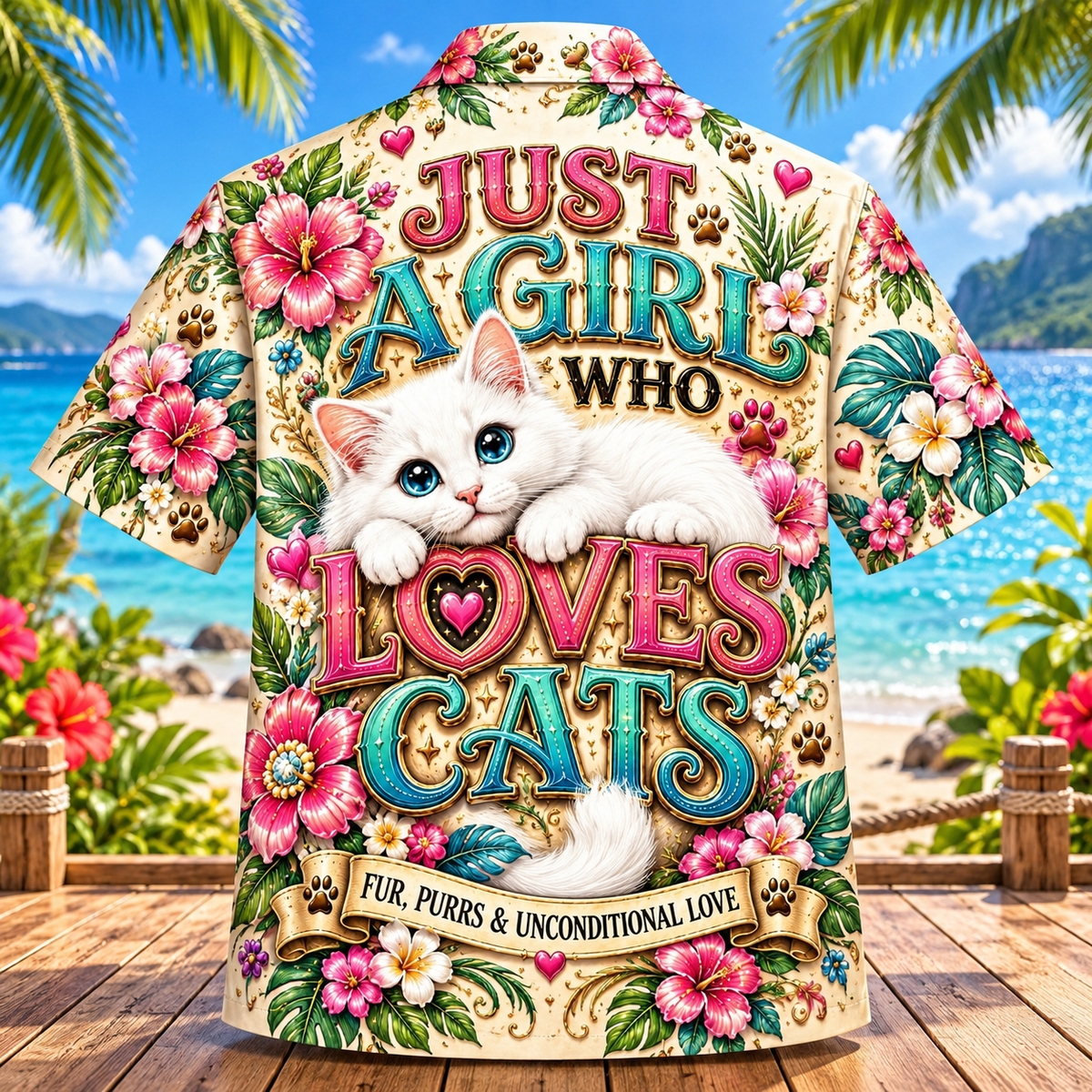 Just a Girl Who Loves Cats Hawaiian Shirt