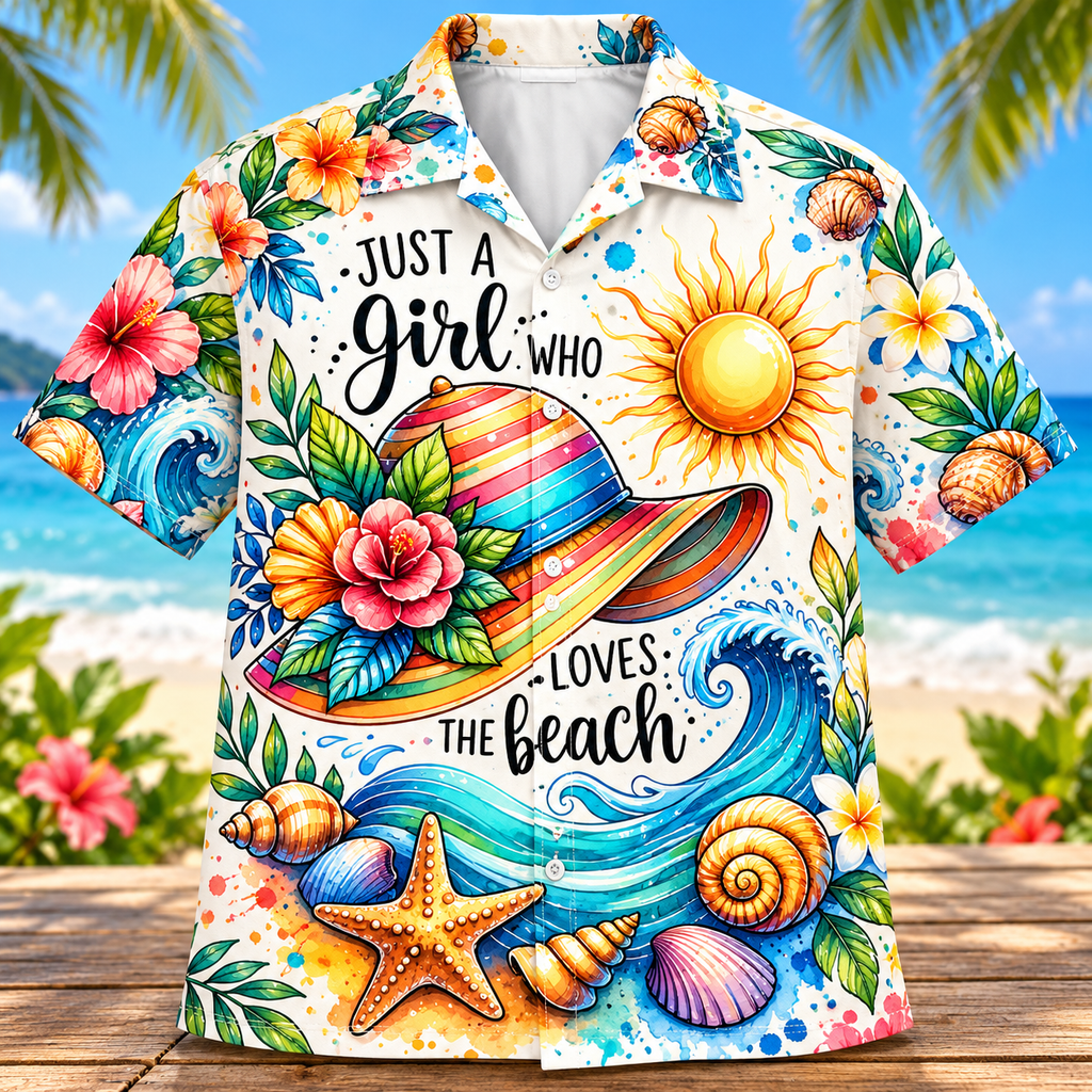 Just a Girl Who Loves the Beach Hawaiian Shirt