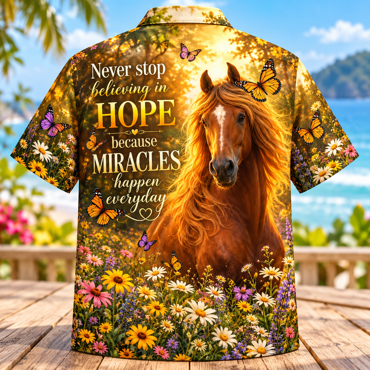 Never Stop Believing in Hope Horse Hawaiian Shirt