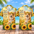 Sunshine Moments Corgi Sunflower Hawaiian Shirt
